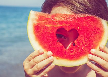 Frutas de verano para niños: melón y sandía