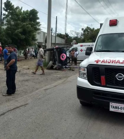 Volcadura en Altamira  deja 8 lesionados