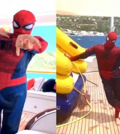 Thalía se disfraza de Spider-man y causa sensación en redes