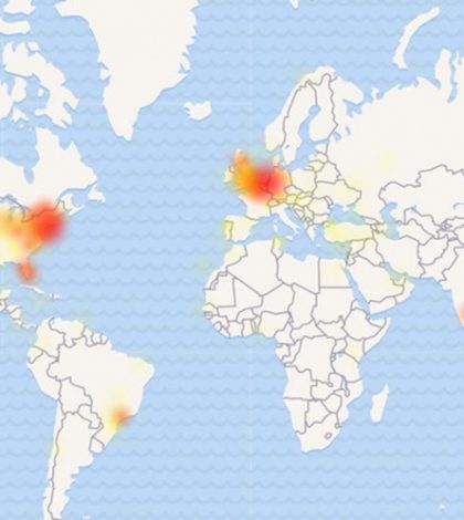 Mapa de los países donde Twitter presenta fallas