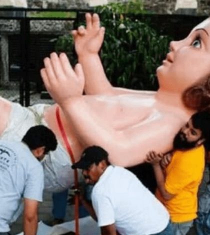 Artesanos crean un  Niño Dios de 6 metros para  iglesia de Zacatecas