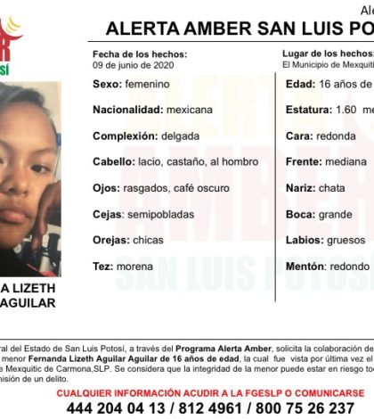 Activan Alerta Amber por adolescente desaparecida