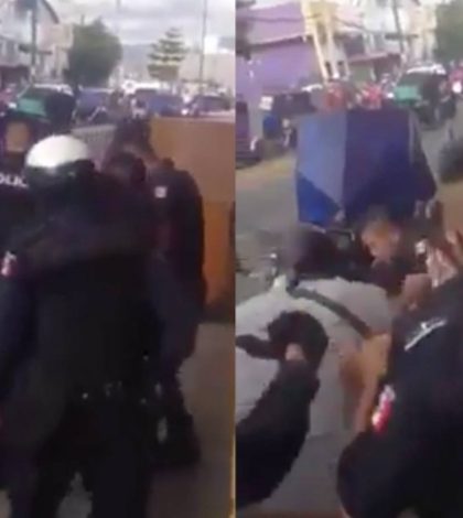 Policías terminan a golpes con mototaxistas tras pedirles manejar con cuidado