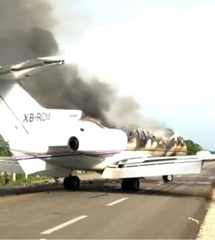 Avioneta incendiada en  Quintana Roo venía de Venezuela