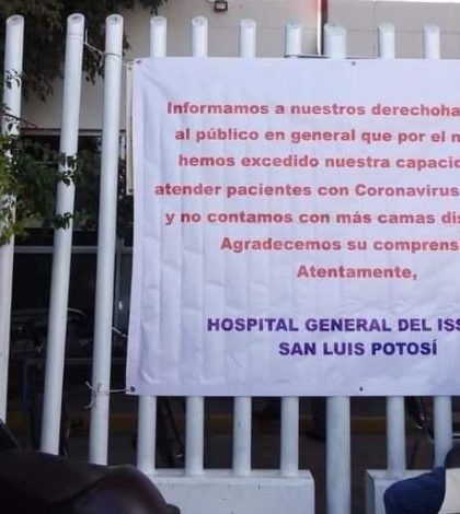 Enfermos de Covid colapsan Hospital del ISSSTE en SLP