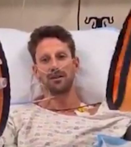 Grosjean desde el hospital: «Sin el halo no estaría aquí»