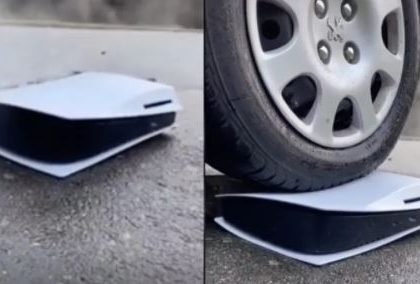 Tiktoker se hace viral al mostrar qué pasa si aplastas un PS5 con un auto