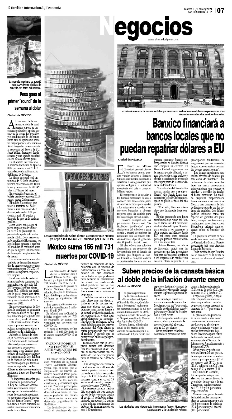 Portada Nacional El Heraldo De San Luis Potosí 9445