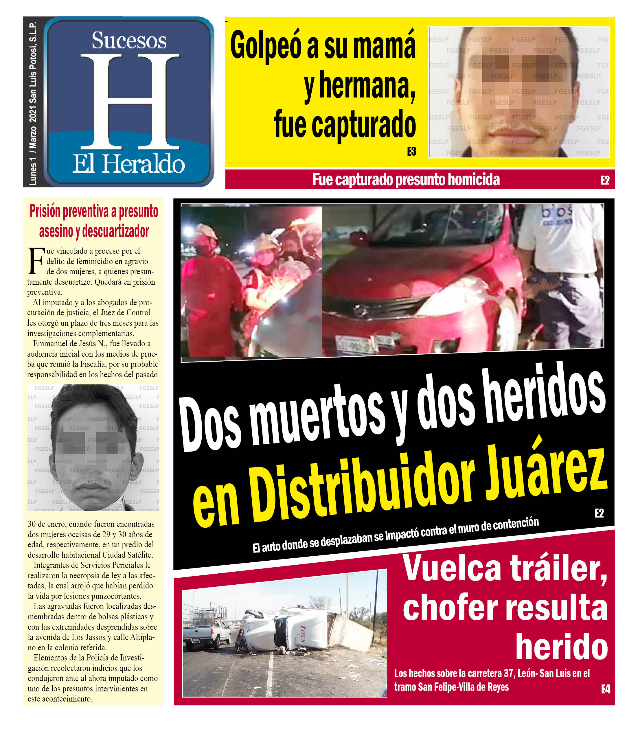 Portada Sucesos El Heraldo De San Luis Potosí 6120