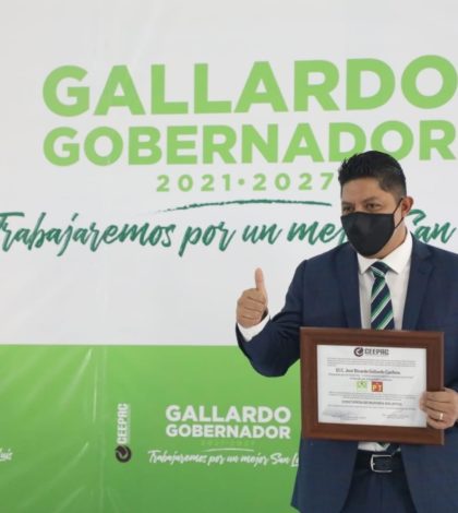 Ricardo Gallardo recibe constancia de mayoría del CEEPAC