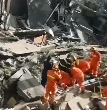 Derrumbe de hotel en China deja al menos un muerto y diez heridos