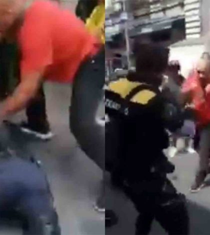 Golpean a policías para evitar «araña» en el Centro Histórico