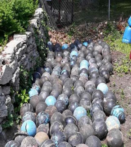 Hombre encuentra 160 bolas de boliche enterradas en su jardín