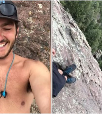 Joven arriesga su vida a la orilla del precipicio para conseguir selfie